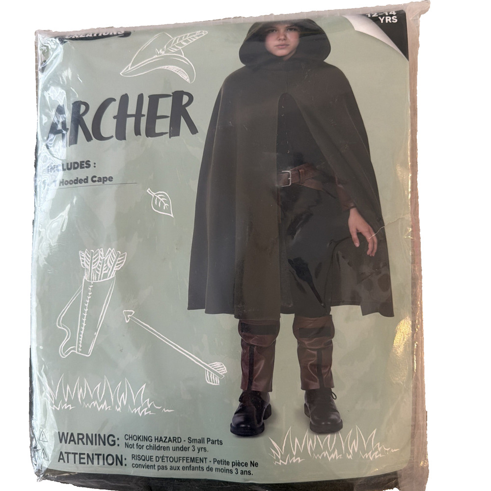 Halloween Spooktacular Creations Kids Costume Archer Cape XL 10-12 Cape Only